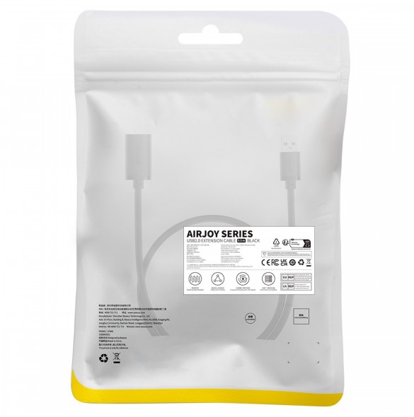 Förlängningskabel USB 2.0 0.5m Baseus AirJoy Series - svart