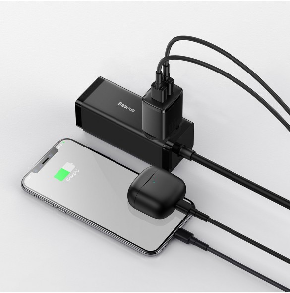 Baseus Compact laddare 2x USB 10,5W svart (CCXJ010201)