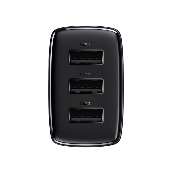 Baseus Compact laddare 3x USB 17W svart (CCXJ020101)