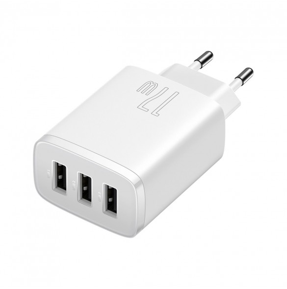 Baseus Compact laddare 3x USB 17W vit (CCXJ020102)