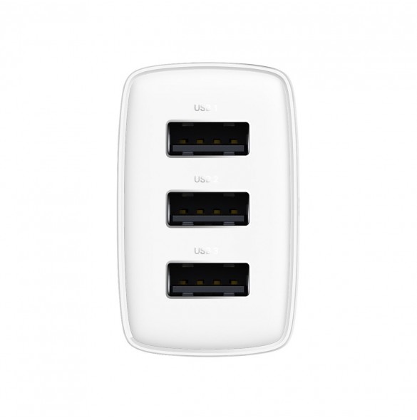 Baseus Compact laddare 3x USB 17W vit (CCXJ020102)