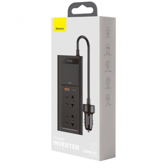 Baseus In-car Inverter 150W (220V CN/EU) svart (CRNBQ-A01)