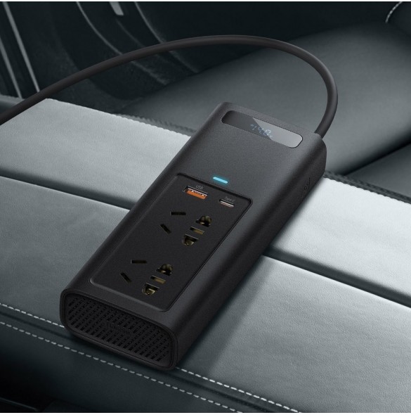 Baseus In-car Inverter 150W (220V CN/EU) svart (CRNBQ-A01)