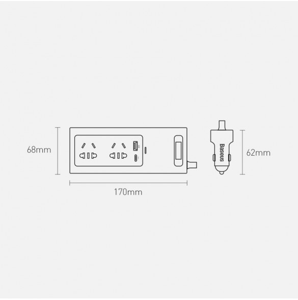 Baseus In-car Inverter 150W (220V CN/EU) svart (CRNBQ-A01)