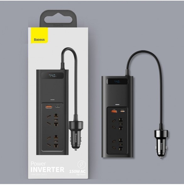 Baseus In-car Inverter 150W (220V CN/EU) svart (CRNBQ-A01)