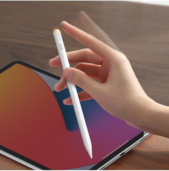 Baseus Capacitive Active Stylus Penna för iPad vit + USB Type C 3A 0,3 m kabel (SXBC000102)