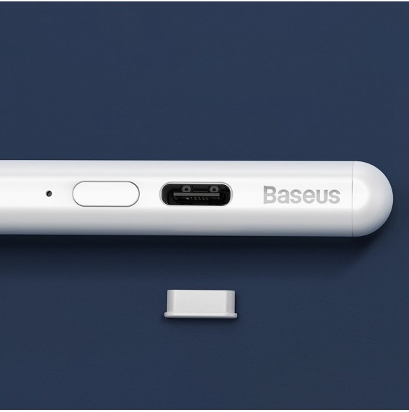 Baseus Capacitive Active Stylus Penna för iPad vit + USB Type C 3A 0,3 m kabel (SXBC000102)