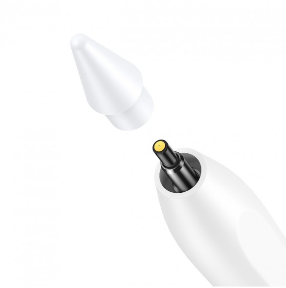 Baseus Smooth Writing Active Stylus-penna med LED-indikator för iPad vit + USB-C strömkabel 3A 0,3m och utbytbar spets Active (S