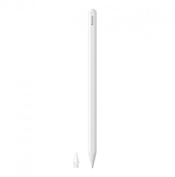 Baseus stylus med trådlös laddning för iPad vit + utbytbar spets