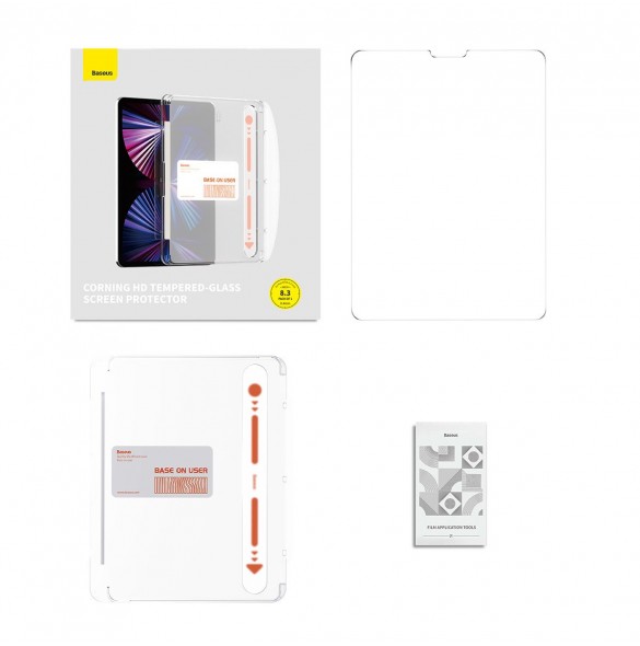 Baseus Kristallhärdat glas för iPad Mini 6 8.3'' + monteringssats - transparent