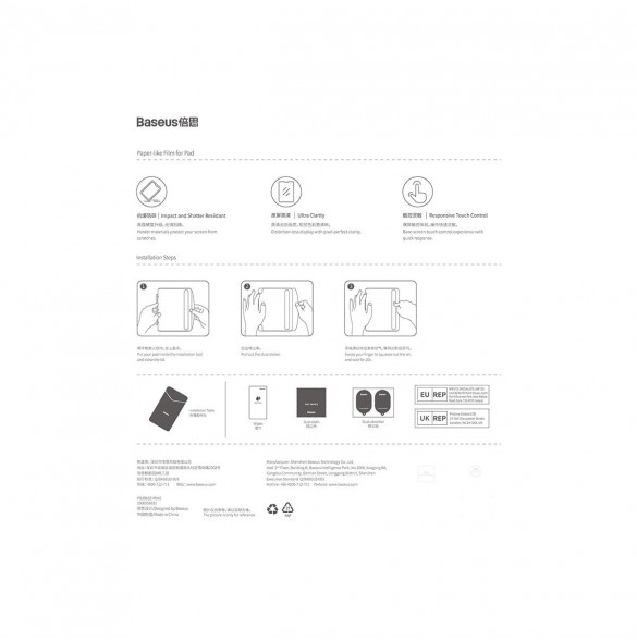 Baseus Kristallhärdat glas för iPad Mini 6 8.3'' + monteringssats - transparent