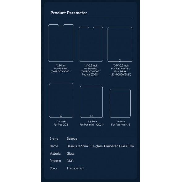 Baseus härdat glas iPad mini 4/5 7,9" transparent
