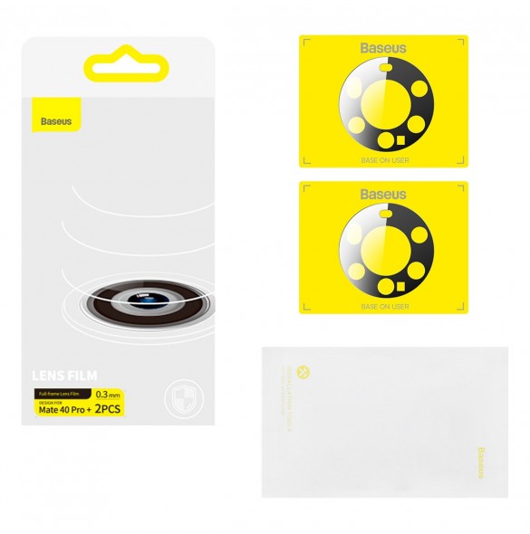 Baseus Huawei Mate 40 Pro+ kamerafilm 0,3 mm (2 st) transparent + rengöringssats (SGQK000602)