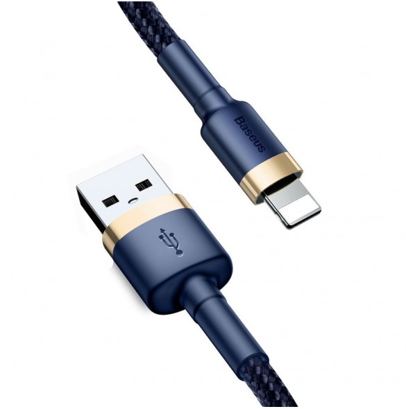 Baseus Cafule-kabel slitstark nylonkabel USB / Lightning QC3.0 1.5A 2M blå (CALKLF-CV3)