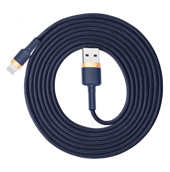 Baseus Cafule-kabel slitstark nylonkabel USB / Lightning QC3.0 1.5A 2M blå (CALKLF-CV3)