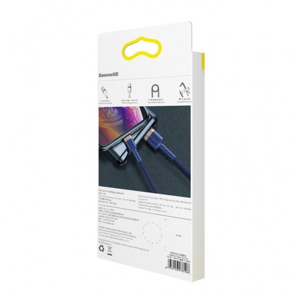 Baseus Cafule-kabel slitstark nylonkabel USB / Lightning QC3.0 1.5A 2M blå (CALKLF-CV3)