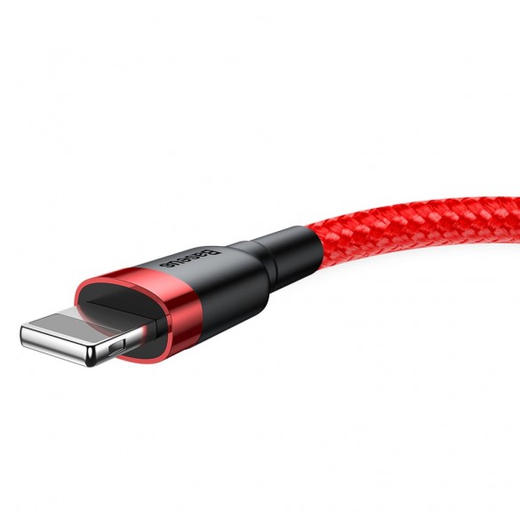 Baseus Cafule-kabel slitstark nylonkabel USB / Lightning QC3.0 1.5A 2M röd (CALKLF-C09)