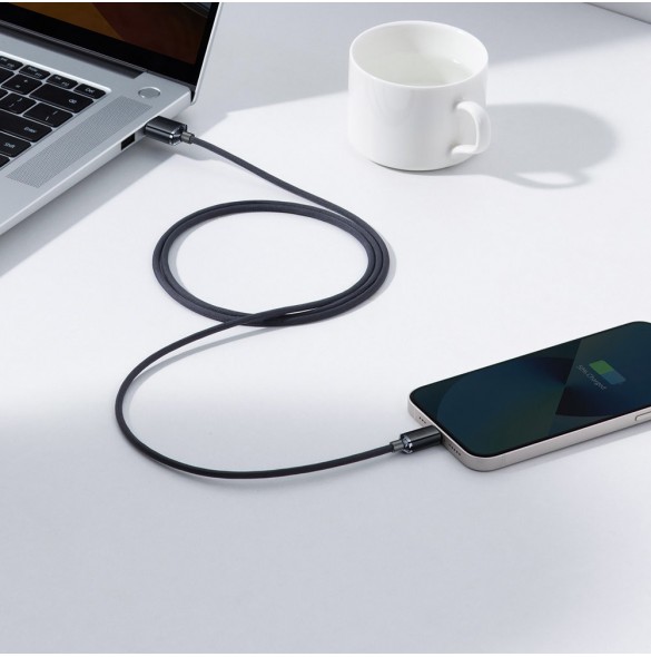 Baseus Crystal Shine Series-kabel USB-kabel för snabb laddning och dataöverföring USB Typ A - Lightning 2,4A 1,2m svart (CAJY000