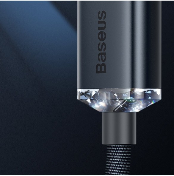 Baseus Crystal Shine Series-kabel USB-kabel för snabb laddning och dataöverföring USB Typ A - Lightning 2,4A 1,2m svart (CAJY000