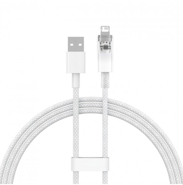 Baseus Explorer Series-kabel USB - Lightning 2.4A 1 m vit (CATS010002)