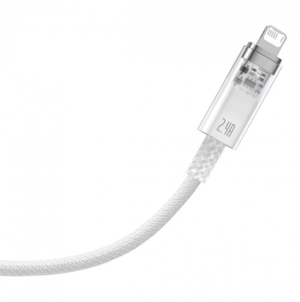 Baseus Explorer Series-kabel USB - Lightning 2.4A 1 m vit (CATS010002)
