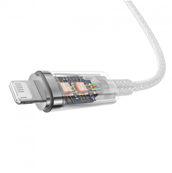 Baseus Explorer Series-kabel USB - Lightning 2.4A 1 m vit (CATS010002)