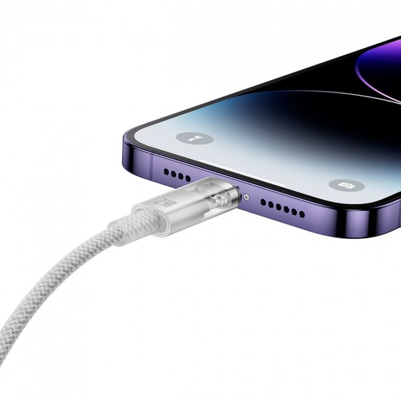 Baseus Explorer Series-kabel USB - Lightning 2.4A 1 m vit (CATS010002)