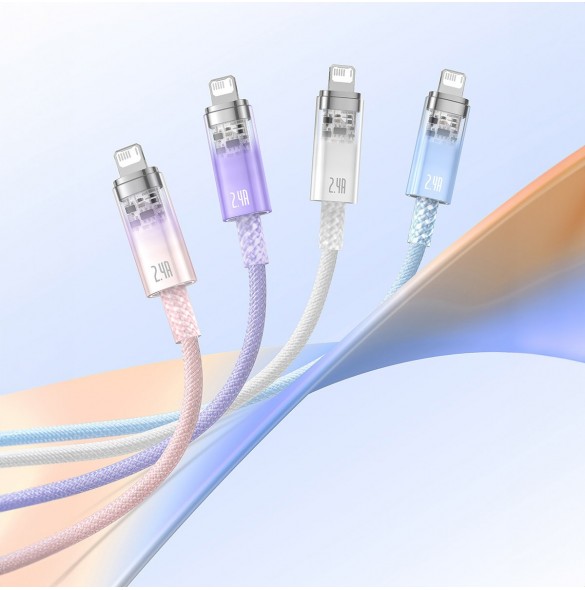Baseus Explorer Series-kabel USB - Lightning 2.4A 1 m vit (CATS010002)