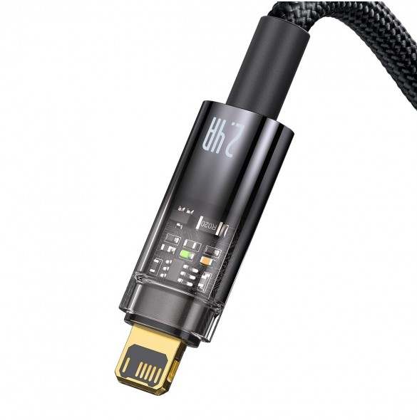 Baseus Explorer Series-kabel USB - Lightning 2.4A 2 m svart (CATS000501)