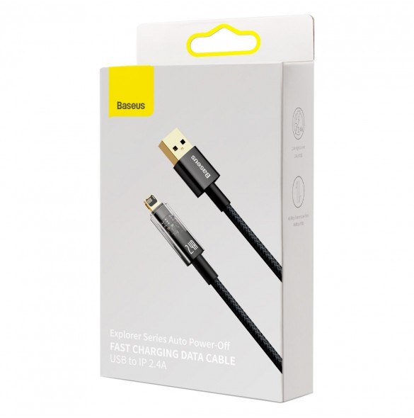 Baseus Explorer Series-kabel USB - Lightning 2.4A 2 m svart (CATS000501)
