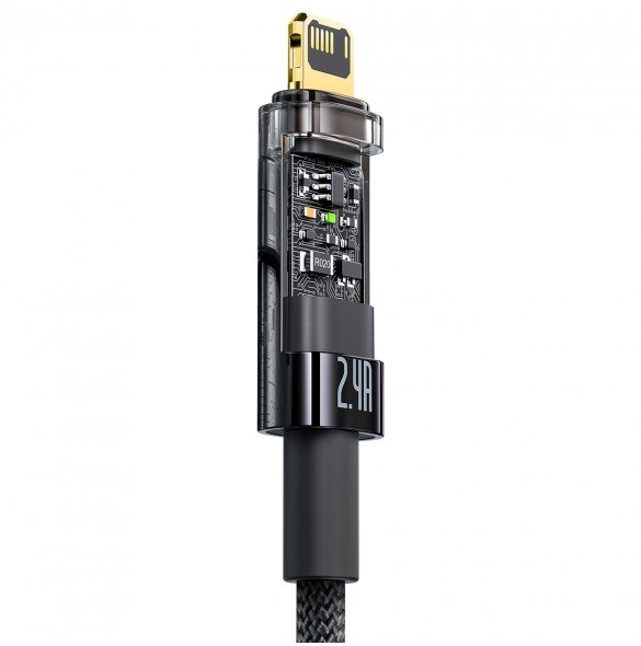 Baseus Explorer Series-kabel USB - Lightning 2.4A 2 m svart (CATS000501)