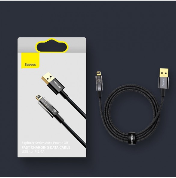 Baseus Explorer Series-kabel USB - Lightning 2.4A 2 m svart (CATS000501)