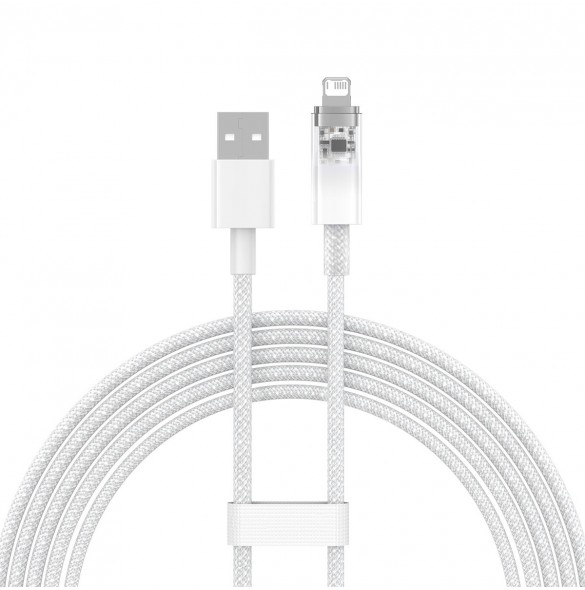 Baseus Explorer Series-kabel USB - Lightning 2.4A 2 m vit (CATS010102)