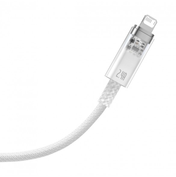 Baseus Explorer Series-kabel USB - Lightning 2.4A 2 m vit (CATS010102)