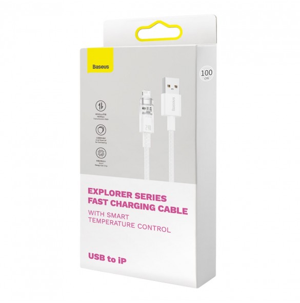 Baseus Explorer Series-kabel USB - Lightning 2.4A 2 m vit (CATS010102)