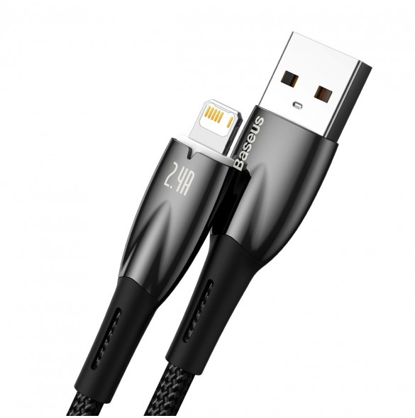 Baseus Glimmer Series kabel USB-A - Lightning 480Mb/s 2.4A 2m svart