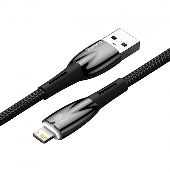Baseus Glimmer Series kabel USB-A - Lightning 480Mb/s 2.4A 2m svart