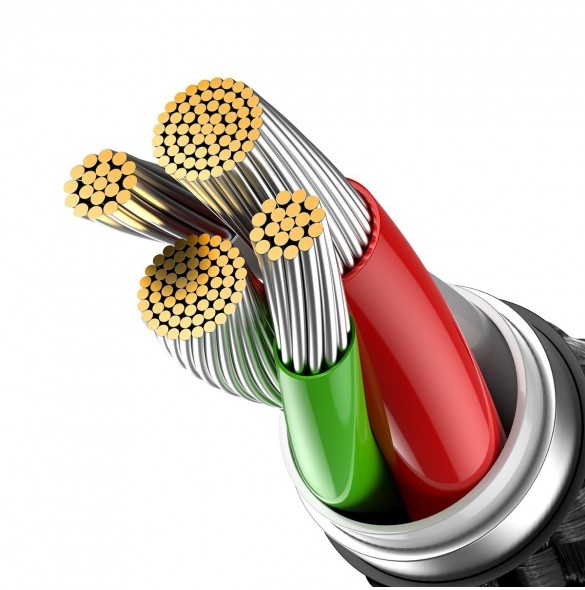 Baseus Glimmer Series kabel USB-A - Lightning 480Mb/s 2.4A 2m svart