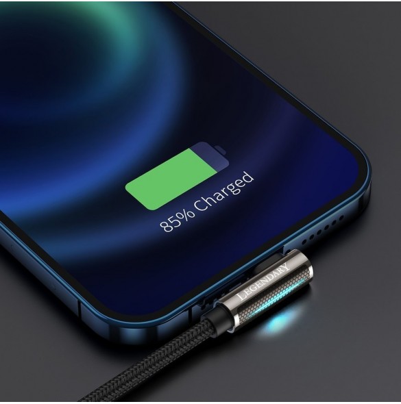 Baseus Legendarisk vinklad nylonkabel USB - Lightning för spelare 2,4A 1m svart (CALCS-01)