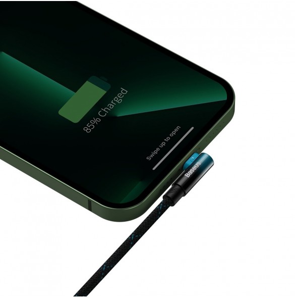 Baseus MVP 2 Vinklad armbågskabel med USB/Lightning-kontakt på sidan 1m 2,4A blå (CAVP000021)