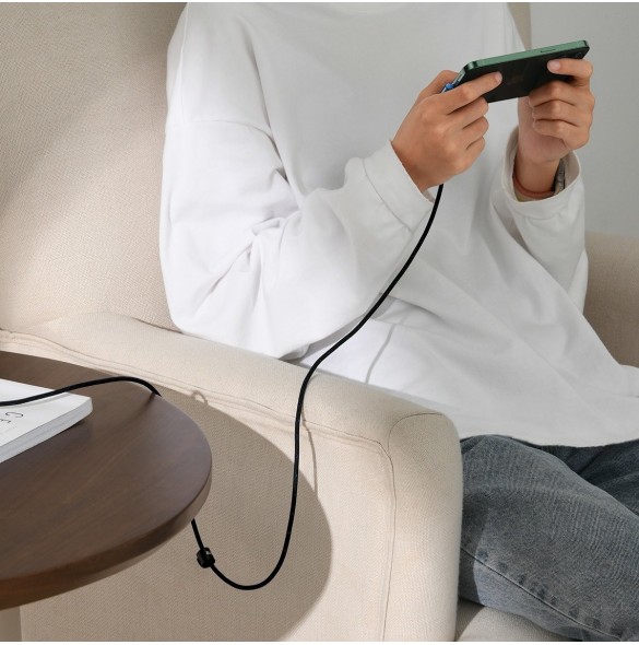 Baseus MVP 2 Vinklad armbågskabel med USB/Lightning-kontakt på sidan 1m 2,4A blå (CAVP000021)