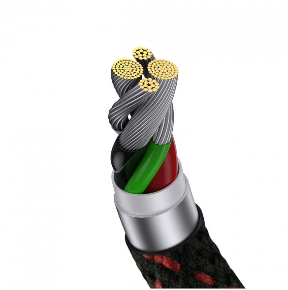 Baseus MVP 2 Vinklad armbågskabel med USB/Lightning-kontakt på sidan 1m 2,4A röd (CAVP000020)