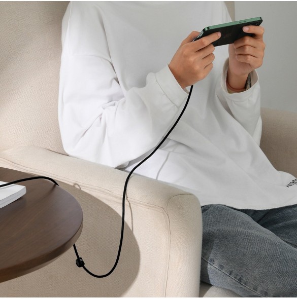 Baseus MVP 2 Vinklad armbågskabel med USB / Lightning-kontakt på sidan 2m 2,4A svart (CAVP000101)