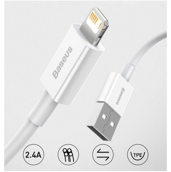 Baseus Superior kabel USB - Lightning 2,4A 1 m Blå (CALYS-A03)