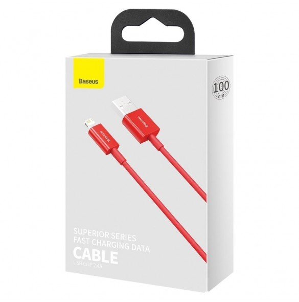 Baseus Superior USB - Lightning-kabel 2,4 A 1 m röd (CALYS-A09)