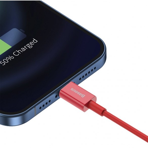 Baseus Superior USB - Lightning-kabel 2,4 A 1 m röd (CALYS-A09)