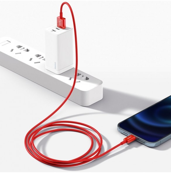 Baseus Superior USB - Lightning-kabel 2,4 A 1 m röd (CALYS-A09)