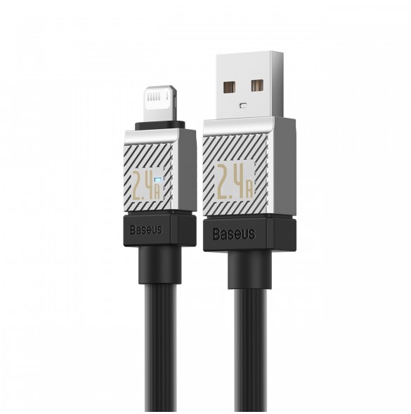 USB - Lightning 2.4A 2m kabel Baseus CoolPlay - svart