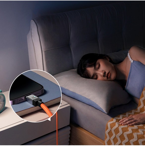 USB - Lightning 2.4A 2m kabel Baseus CoolPlay - svart