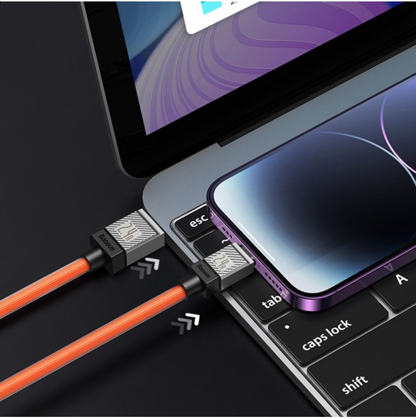 USB - Lightning 2.4A 2m kabel Baseus CoolPlay - svart